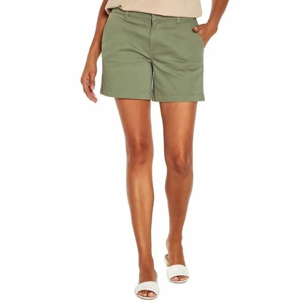 Banana Republic Tailored Chino Shorts Tencel Army Green Size 0 NWT